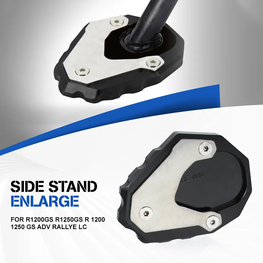 

CNC Kickstand Foot Side Stand Enlarger Pad Plate Footrest Pedal Extension For BMW R1200GS R1250GS R 1200 1250 GS ADV Rallye LC