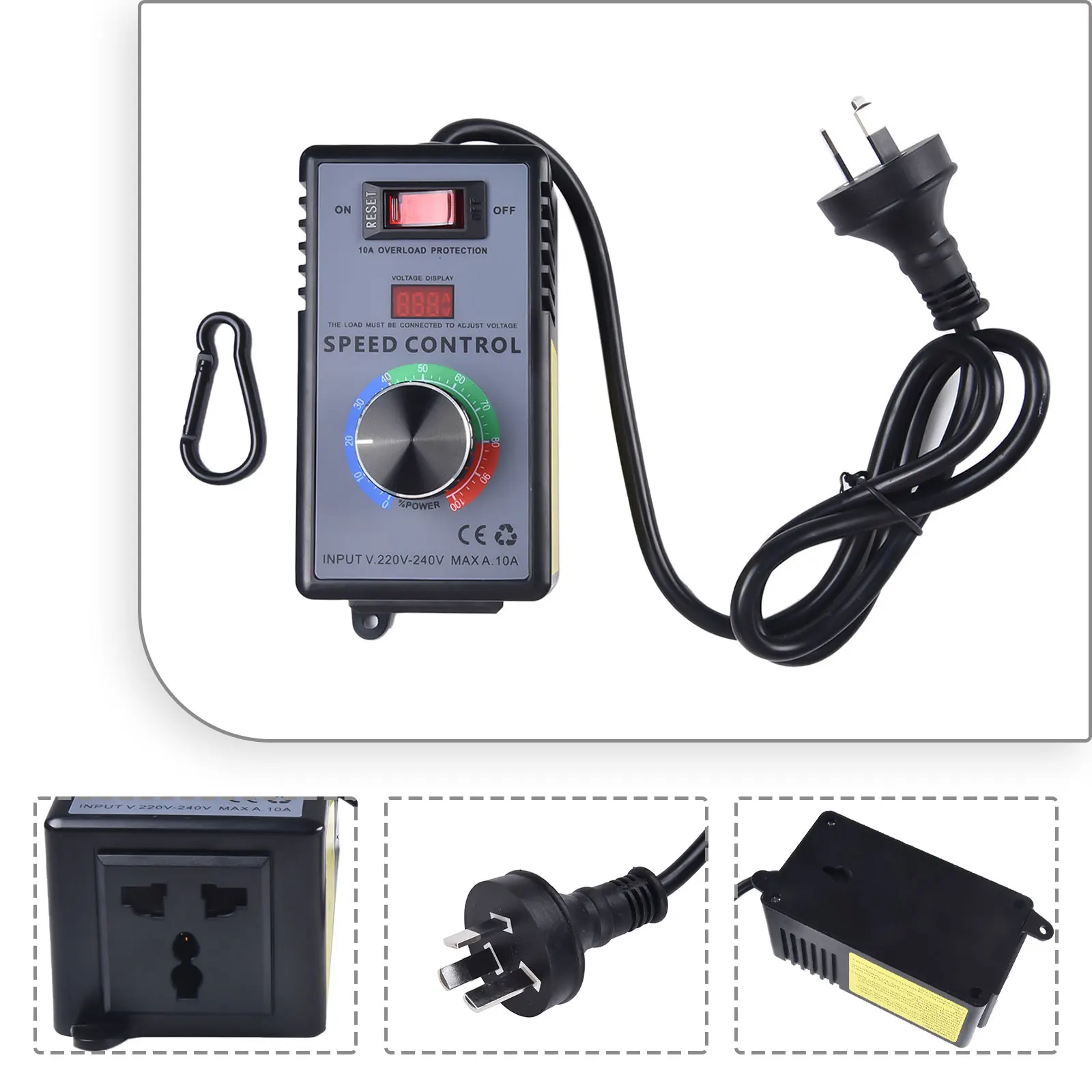 

Angle Grinder Governor Speed Controller Switch 15A AC220V~250V Hand Drill Polishing Fan Stepless Motor Speed Controls