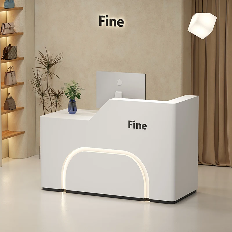 オーガナイザーがデザインしたレセプションデスク、モダンなショップ、ビューティーホワイトバー、高級ホテルのレセプションデスク、レストラン、事務所、ラウンジ家具