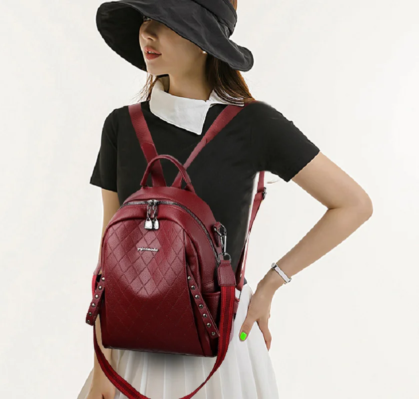 2026 New Fashion Luxury Soft Leather Backpack Women High Quality Capacity Shoulder Bags School Bag Casual Female Travel Knapsack