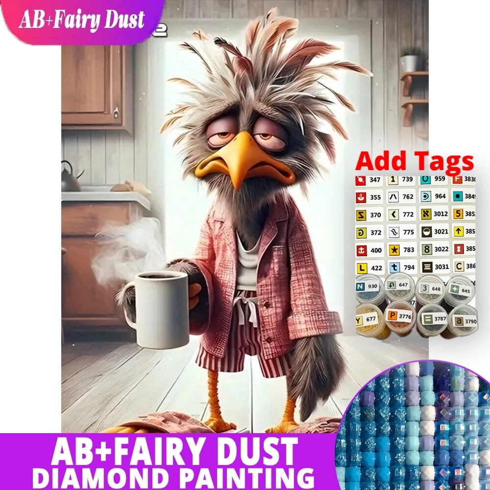 

Набор для алмазной вышивки AB Fairy Dust DMC: 5D DIY Алмазная мозаика с изображением курицы, животного, мультяшного персонажа. Акриловые принадлежности для рукоделия.