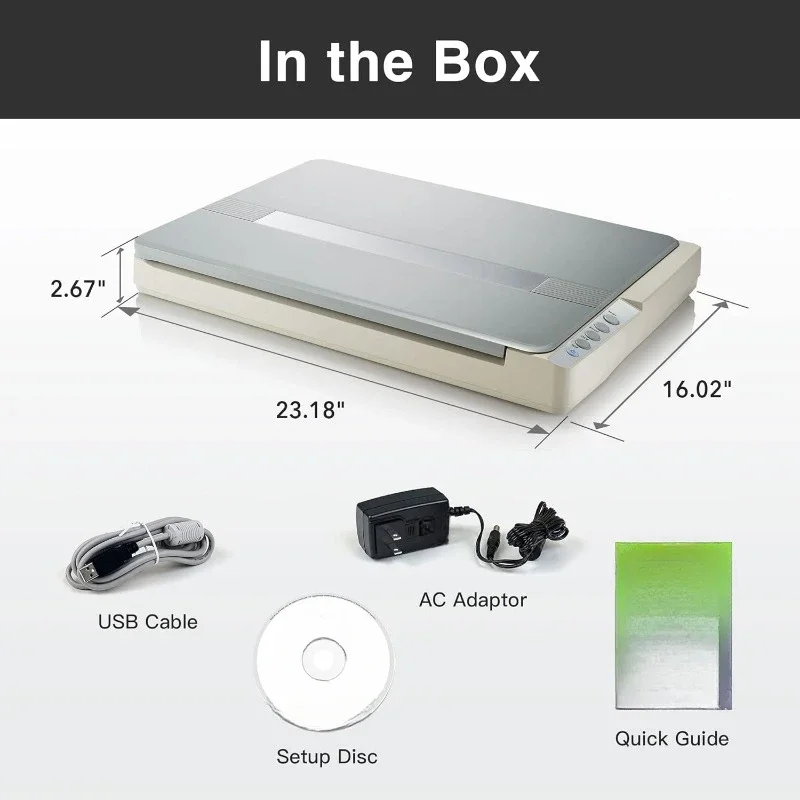 Large Format Flatbed Scanner - A3 / Tabloid/Legal Size scan, Up to 1200 DPI scan Resolution for Blueprints and Document