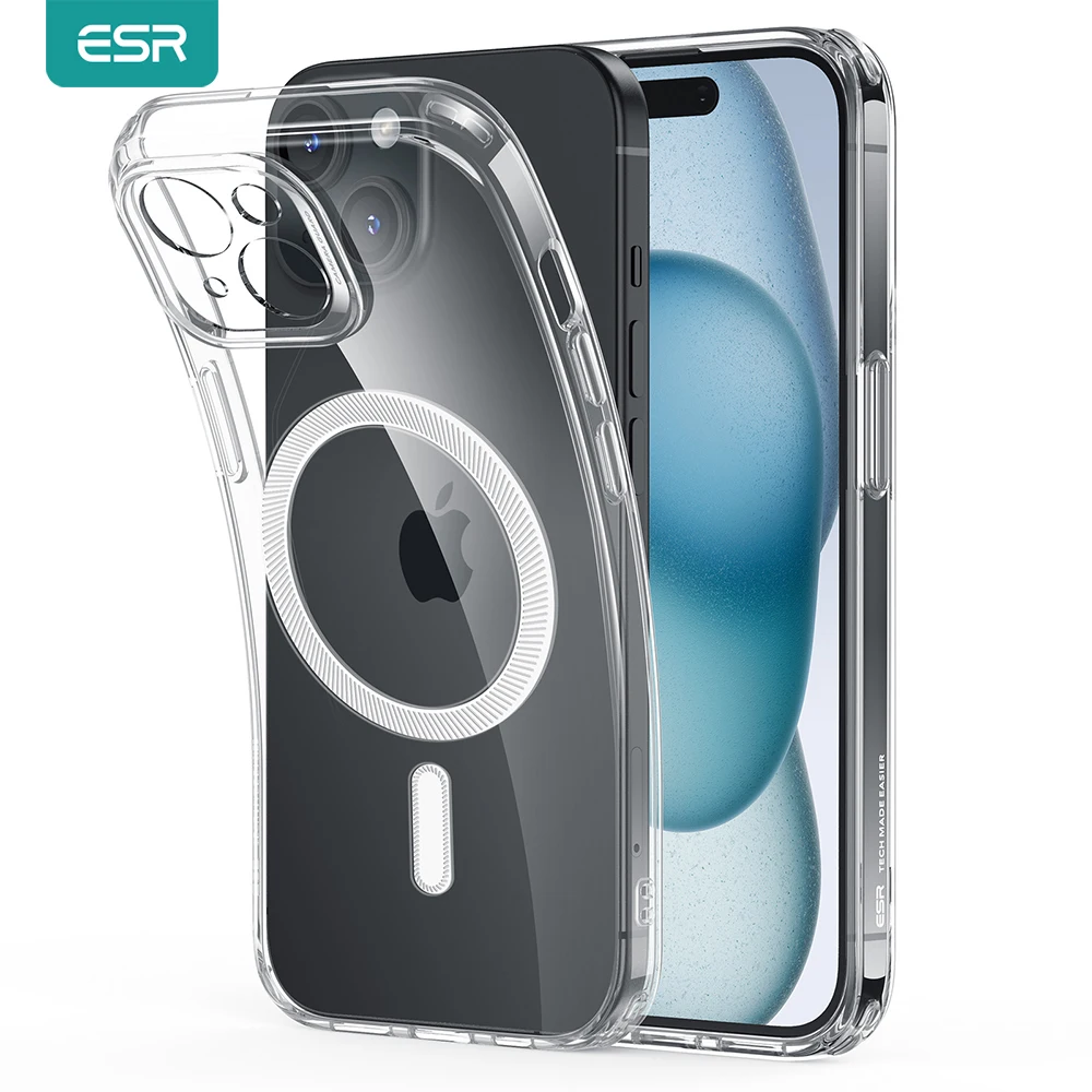 

ESR New TPU Magnetic Lens All-inclusive Case for iPhone15 15 Pro Max Ultra-thin Soft Shockproof Protective Case with Halolock