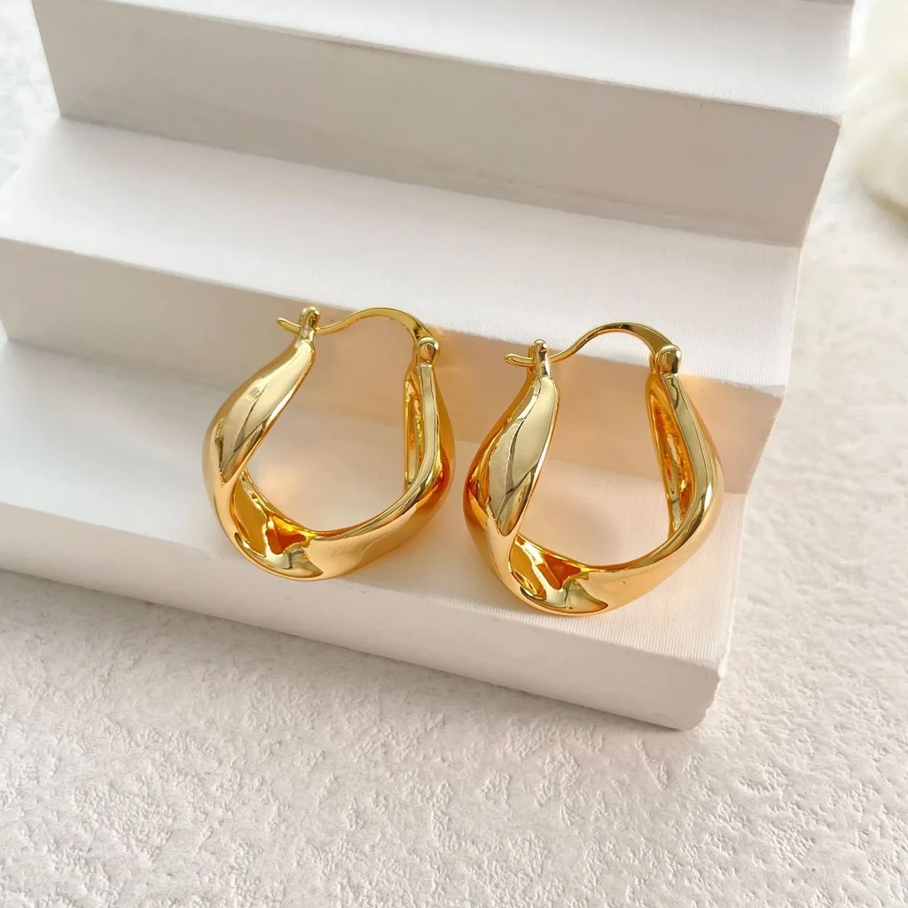 Women'S Hoop Earrings Irregular Fashion Earrings U-Shaped Hoop Earrings French For Date Light Formal Events Shopping