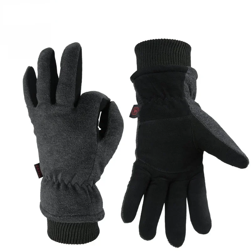 

Winter Gloves Deerskin Leather Water-Resistant Windproof Insulated Work Glove for Driving Cycling Hiking Snow Skiing