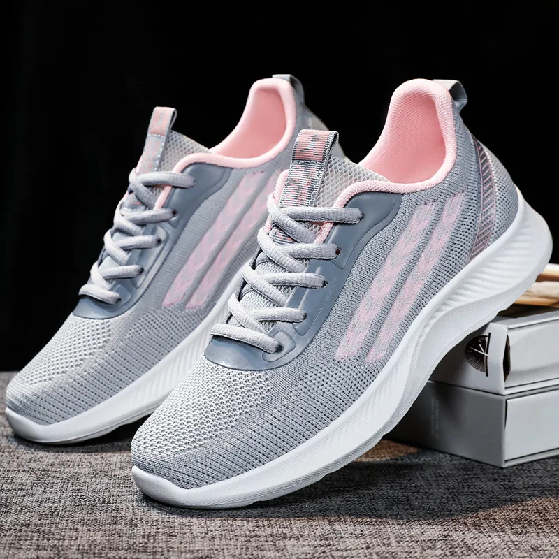 Zapatos Deportivos informales transpirables para mujer, zapatillas de tenis para correr, zapatos de plataforma de malla para estudiantes, novedad de primavera 2024