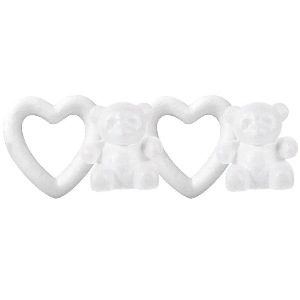 

4 Pcs Wicker Heart Foam Model Foams for Crafts Party DIY Ornament Blank Ornaments