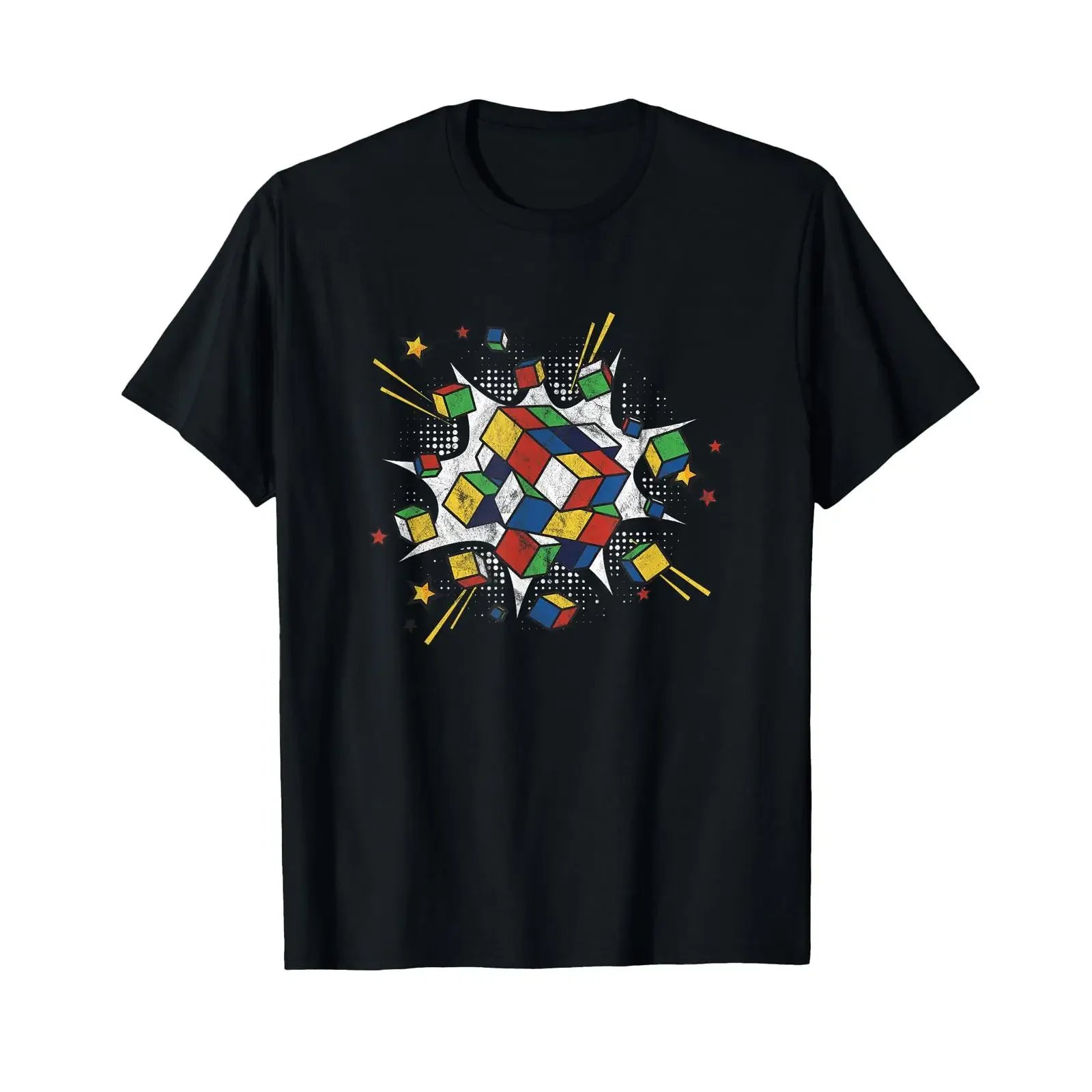 Puzzle Cube Exploding Speed Cubing 80's Youth Vintage Math T Shirt vintage Washed Comfortable fashion streetwear