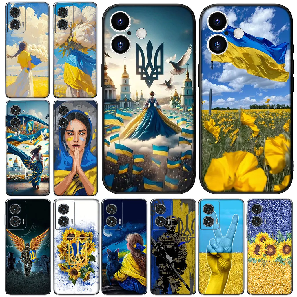 Чехол для телефона Motorola Moto Edge 50 One 30 Fusion 40 neo Ultra Pro 20 Lite G60 E15 E14 G85 G84 U-Ukraines-Flag Ukrainian Girl