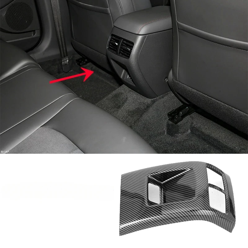 B-M For Hyundai Sonata DN8 2024 Carbon Fiber Rear Air Conditioning Vent Cover Trim Decorative Accessories