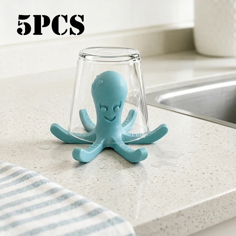 5pcs Bottle Drying Rack with Airflow Ventilation Space Saving Countertop Stand for Water Bottles Mugs Wine Glasses Kitchen