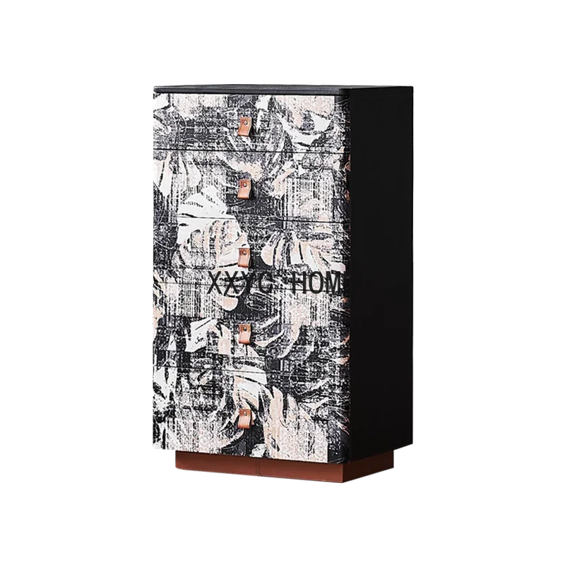 

Chest of Drawers/Italian Light Luxury/Leather Chest of Drawers Restaurant Home Side Cabinet