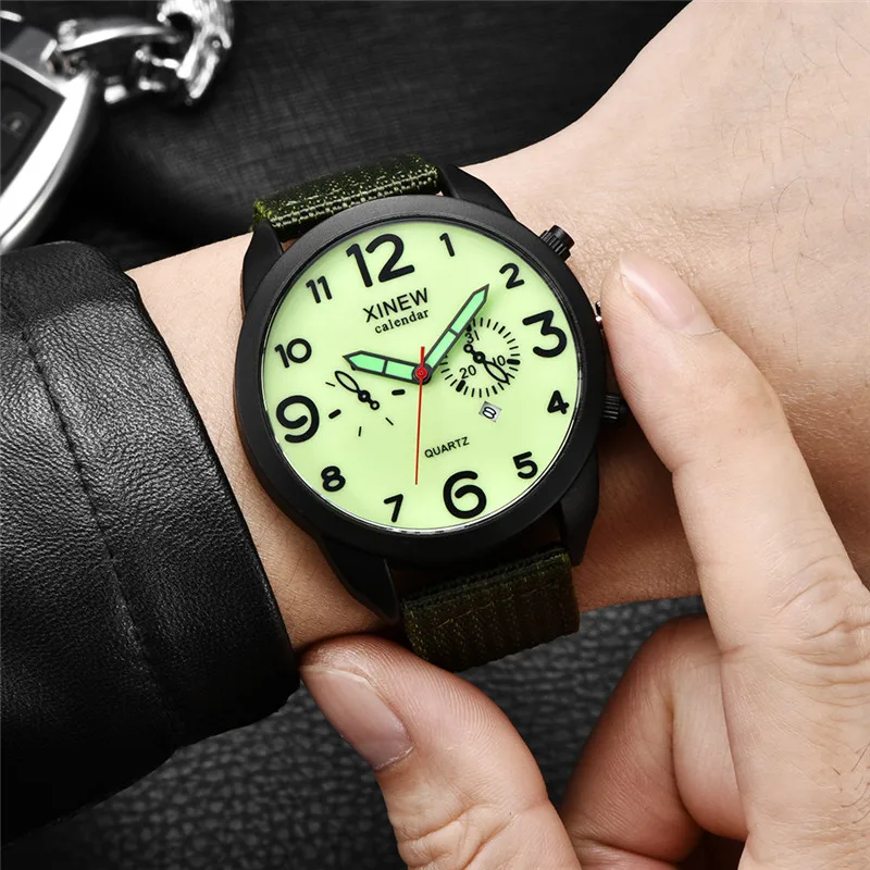 

Reloj Hombre XINEW Brand Students Watches Men Boys Fashion Nylon Band Army Date Quartz Watch Relogio Masculino Montre Homme 2026