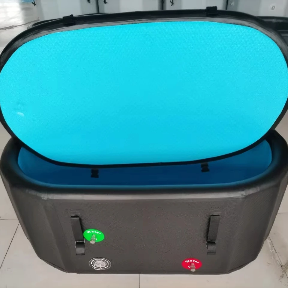 Custom Size Cold Therapy Cold Plunge Tub Large Foldable Bathtub Inflatable Ice Bath with Cooler