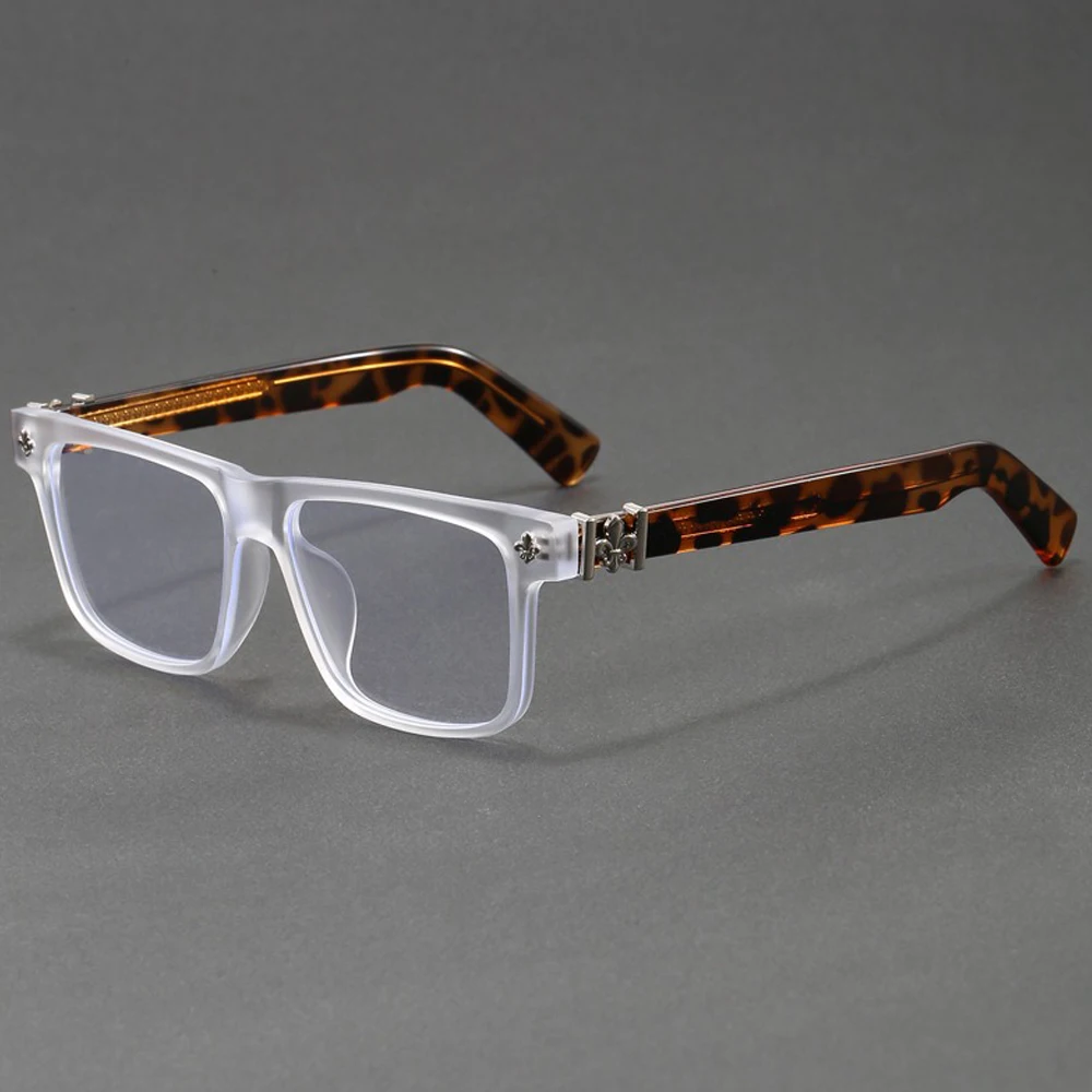 Vintage Square Anti Blue Light Glasses Men Women Retro Thick Black Frame Eyeglasses Fashion Luxury Eyewear with Decorative Hinge - view 2
