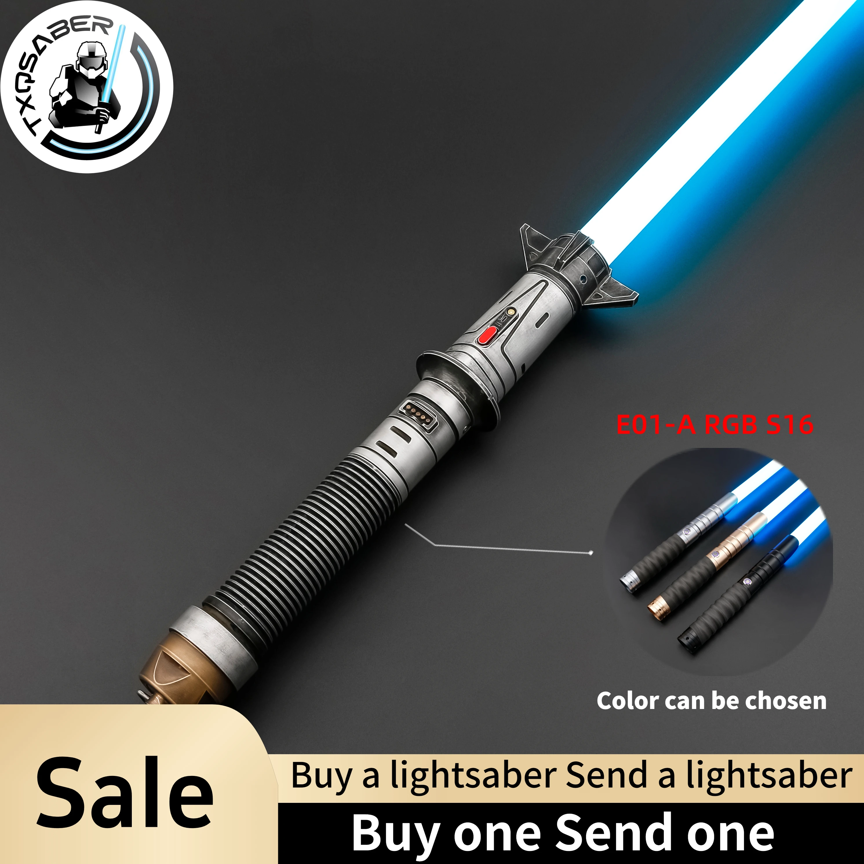 TXQSABER Lightsaber Baylan Skoll's Weathered Replica Light Sword RGB Pixel Metal Hilt Smooth Swing Light Sword for Adult Cosplay