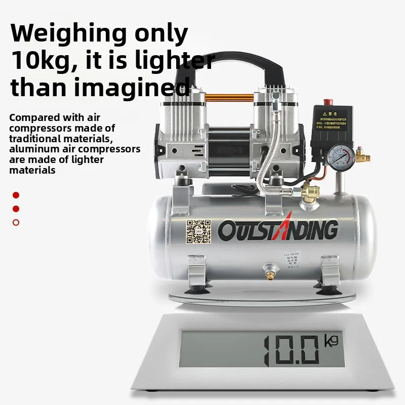 Aotus エアコンプレッサー小型ポータブルミニ 220V スプレーペン木工に適応特殊圧縮ネイルガンエアポンプ