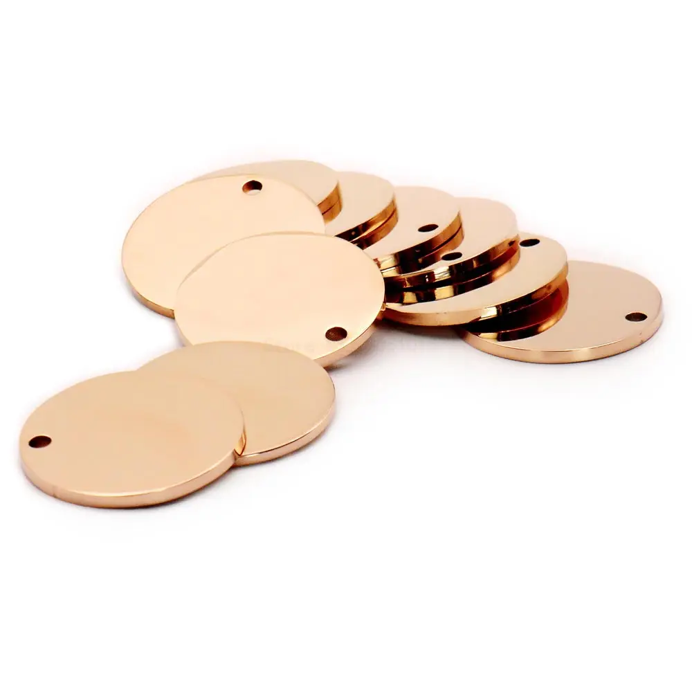 Großhandel 20 Stücke Edelstahl ID Tag Runde Spiegel Kragen Haustier DIY Überzug Name Anhänger Halskette Welpen Schlüsselanhänger Zubehör – Detail 5