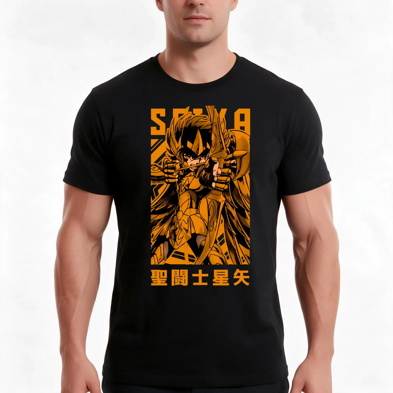 Sagittarius Seiya == SAINT SEIYA == Anime Otaku Design T-Shirt, Summer Casual Cotton Tee, Oversized Streetwear Tops, 100% Cotton