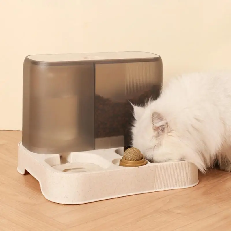 

Cat Food Dispenser Automatic Moisture-proof 2 In 1 Pet Supplies Cat Feeder Large Capacity Cat Food Bowl