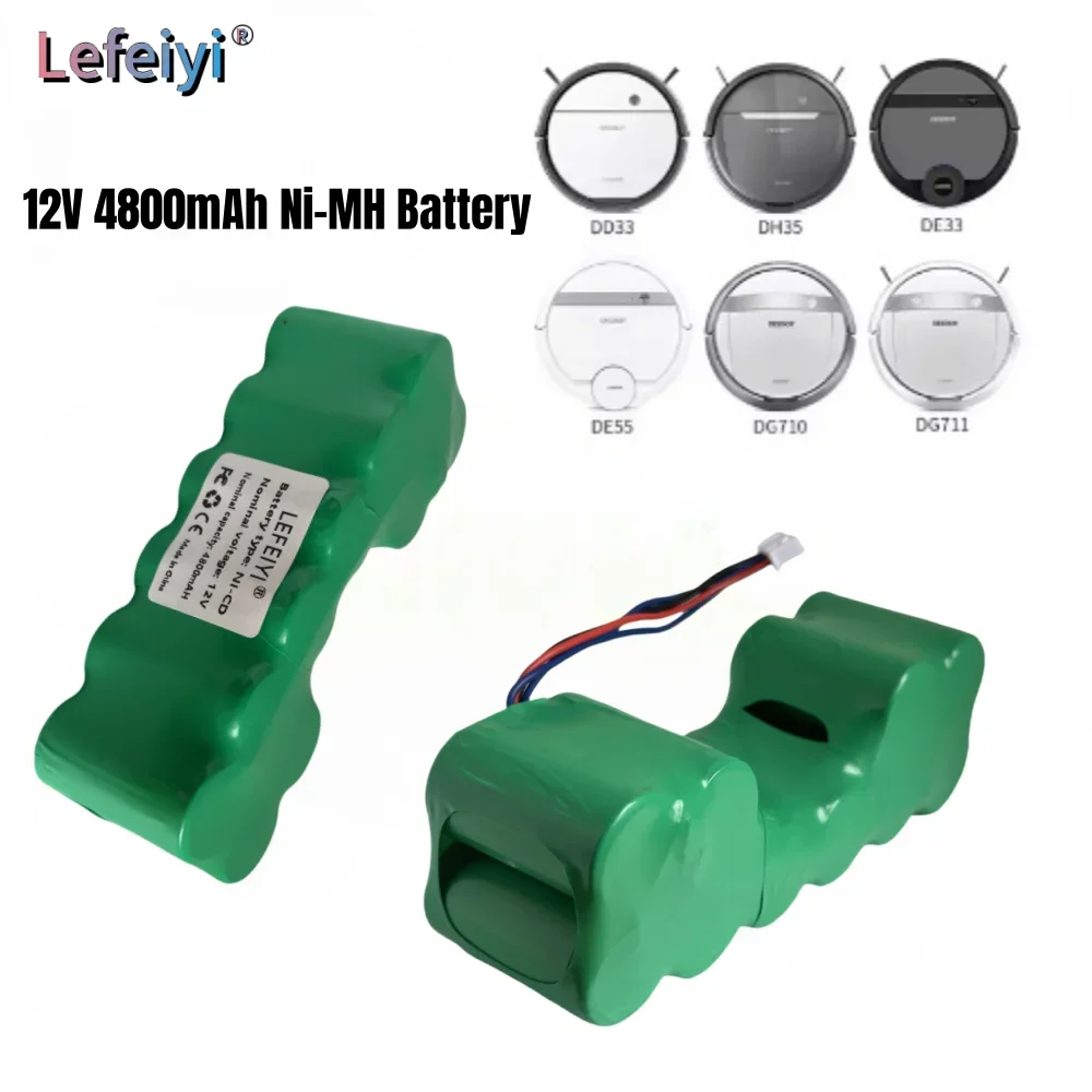 12V NiMH Battery Replacement for Ecovacs 10001568 10002167 DD3G DD4G DE5G DD35 DG710 DM88 ZJ1517-HFR Robot Vacuum Cleaner