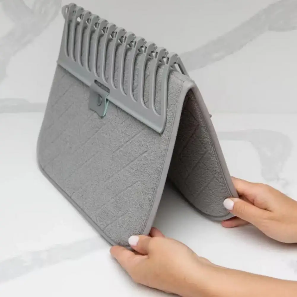Folding Drain Pad For Kitchen Air Circulation Drying Mat Super Absorbent Foldable Dish Drying Mat With Stackable For Kitchen