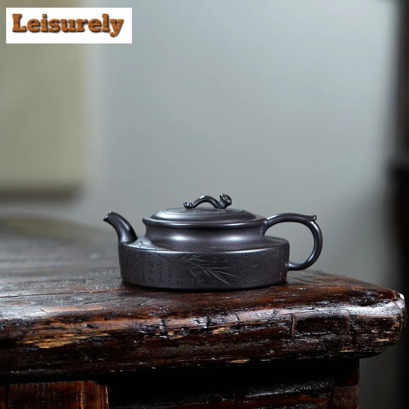 

240ml Antique Yixing Purple Clay Teapots Handmade Pot Raw Ore Stone Yellow Mud Tea Soaking Kettle Zisha Tea Set Teaware Supplies
