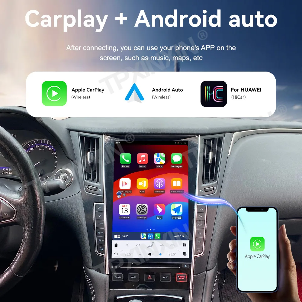 12.1 بوصة أندرويد 14 لإنفينيتي Q50L Q50 Q50s Q60 2015 ~ 2019 راديو عمودي DSP رئيس وحدة استقبال ستيريو مشغل وسائط متعددة
