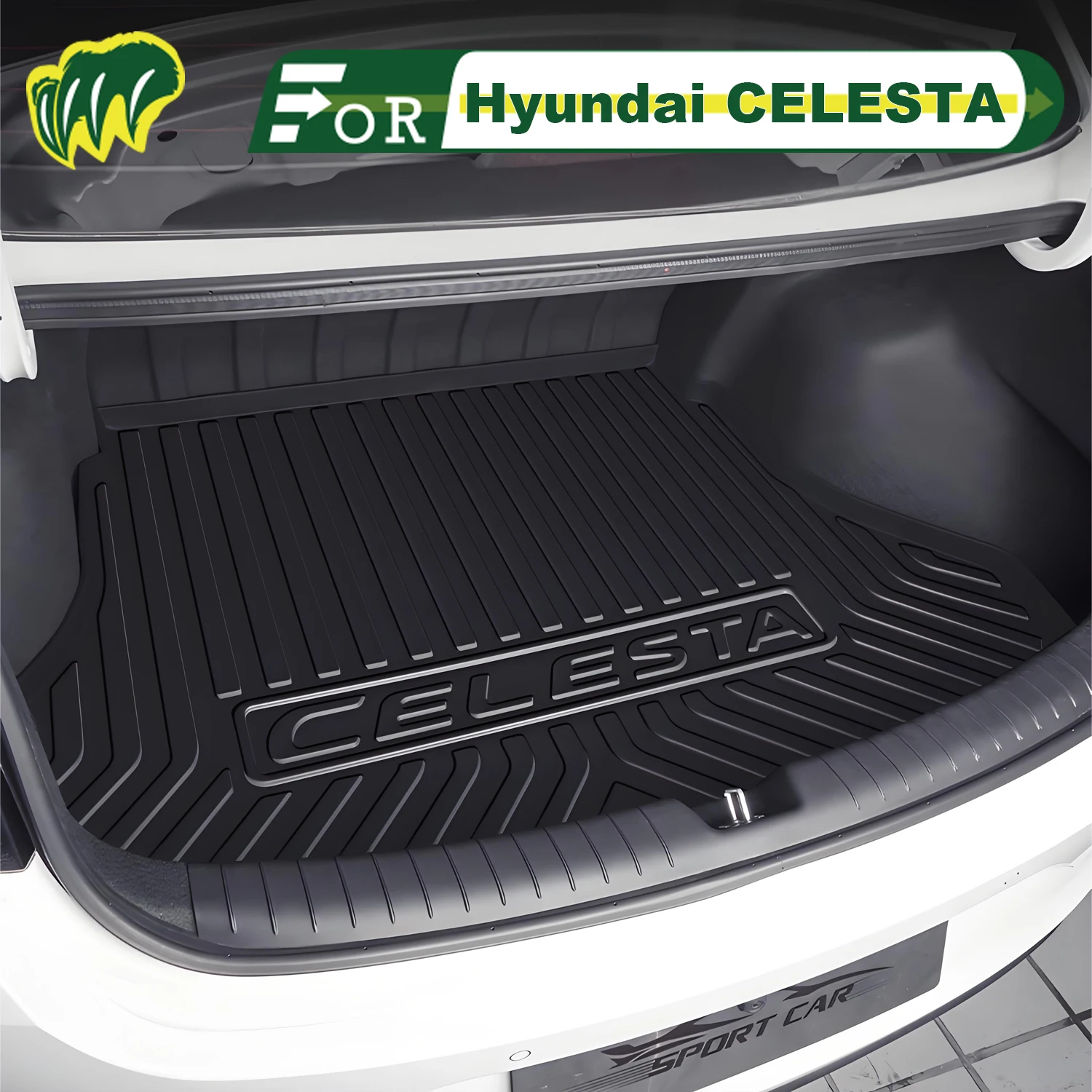 

For Hyundai CELESTA 2008-2025 TPE Custom Fit Car Trunk Mat All Season Cargo Mat 3D Shaped Trunk Liner Rear Trunk Protection Mat