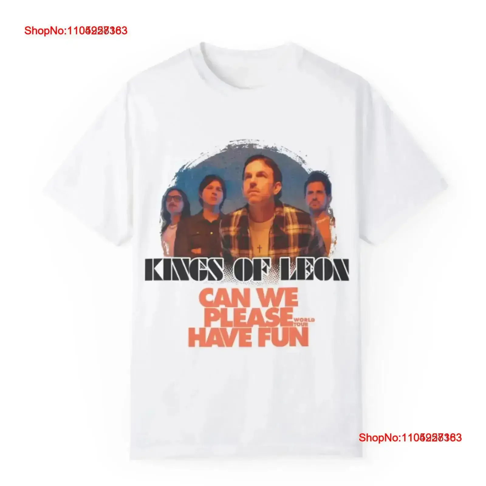 Camiseta de la gira Kings Of Leon 2024, podemos por favor, tener diversión, doble cara, vintage, lavada, estirada, elegante, ligeramente gráfica, vintage