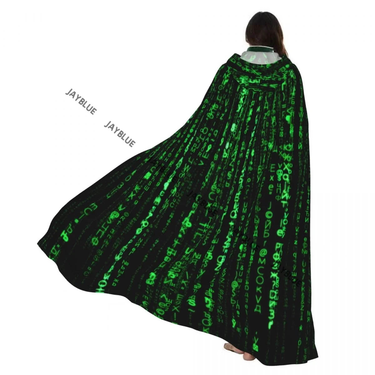 

Unisex Witch Party Reversible Hooded Adult Vampires Cape Cloak Green Matrix