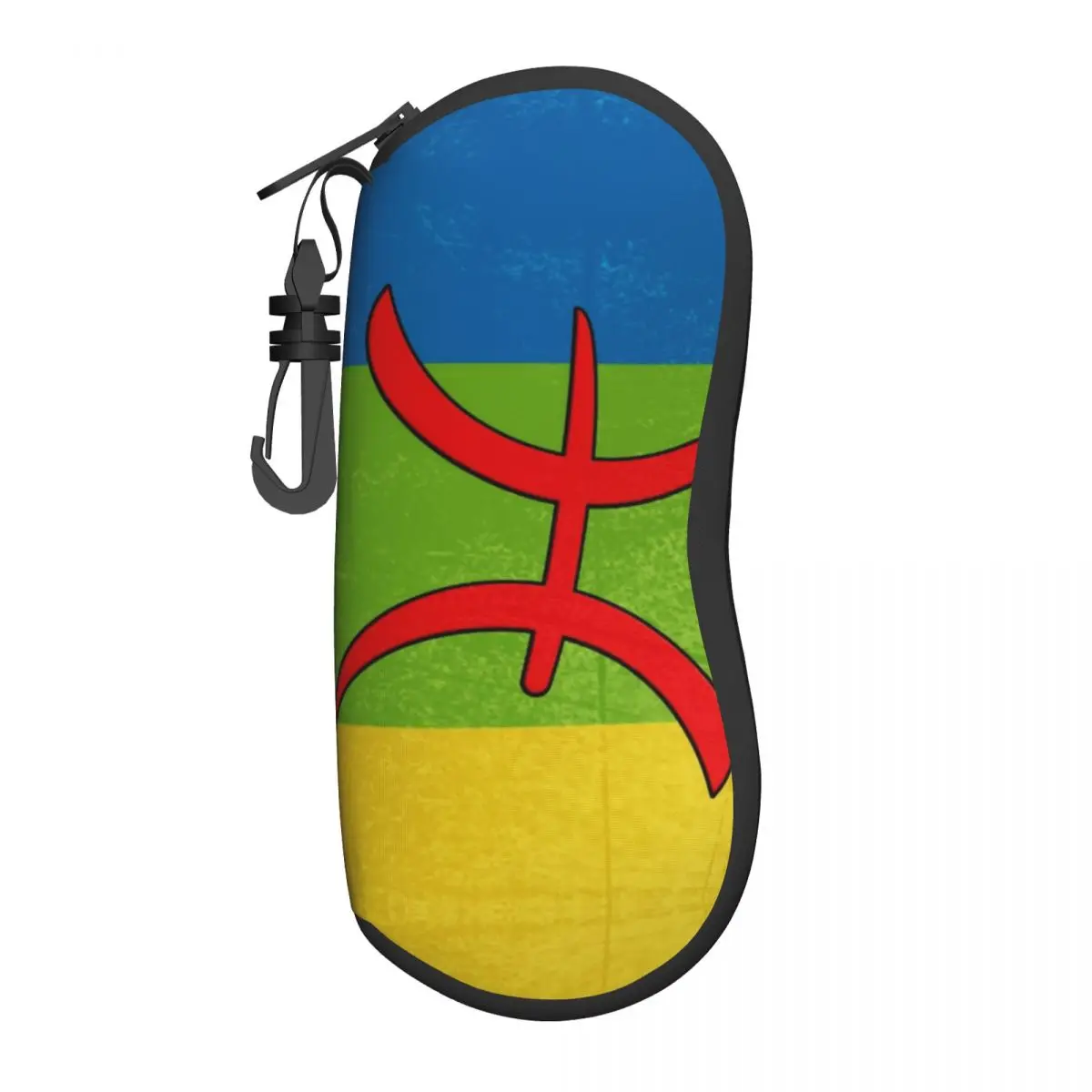 Amazigh Flag Sunglasses Soft Case Neoprene Zipper Berber Tifinagh Logo Shell Eyeglass Case Custom Protective Box For Glasses