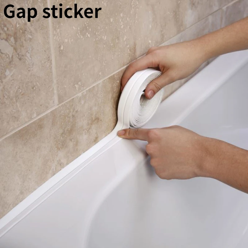 Banyo mutfak duş lavabo banyo sızdırmazlık şeridi bant çıkartmalar kalafat şerit kendinden yapışkanlı su geçirmez duvar çıkartması lavabo kenar bandı