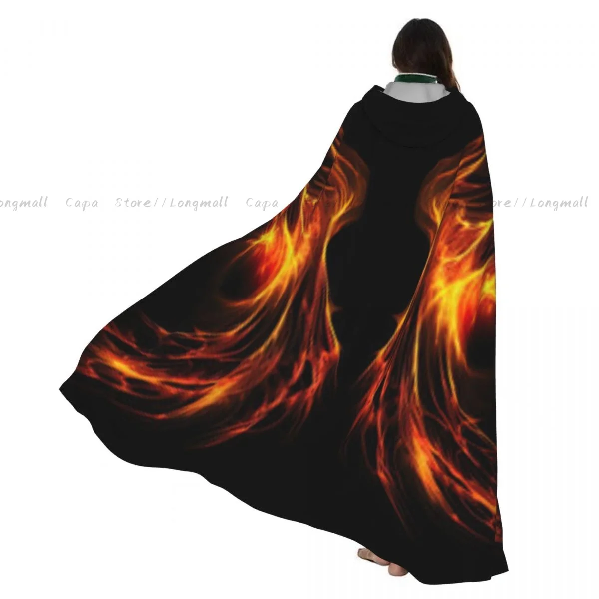 

Witch Cloak Abstract Fire Wings Halloween Cosplay Costume Unisex Adult Cloak Retro Ages Cape