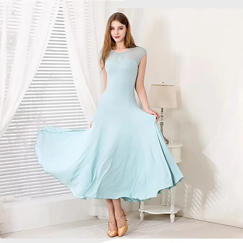 

New Elegant Ballroom Dance Practice Dress Women Sexy Waltz Dancing Clothes Sleeveless Tango Modern Performance Wear Costume