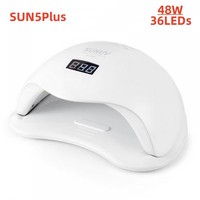 SUN5Plus UV Led Lamp 48W Nail Dryer For Curing All Types Gel Polish 99s Low Heat 36 Leds UV Lamp for Two Hands Nails Art Machine