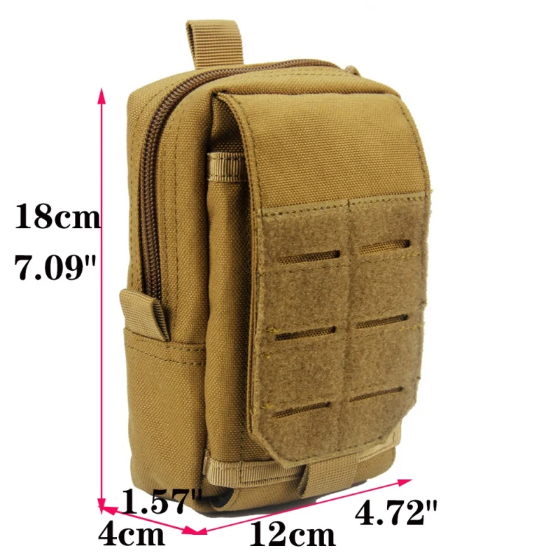 1000D Nilon Taktis Molle EDC Kantong Utilitas Gadget Sabuk Tas Pinggang Luar Ruangan Portabel Tahan Air Berkemah Mendaki Berburu Tas Pinggang