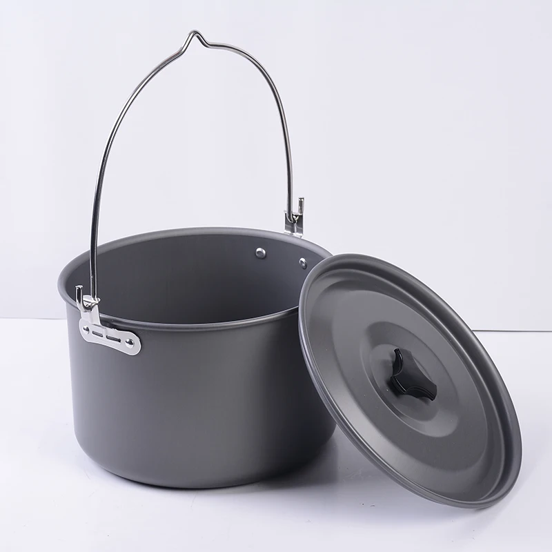 

4L Camping Hanging Pot Cookware Outdoor Bowler Tableware 4-6 Persons Picnic Cooking Tourism Fishing Kitchen Equipment