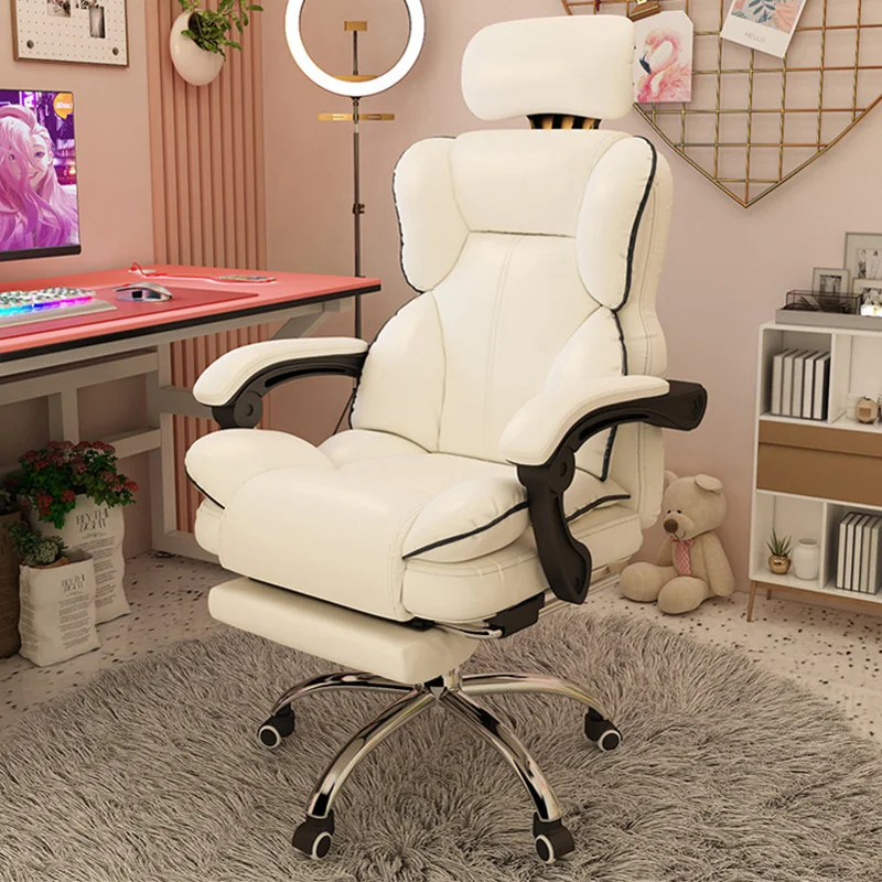 Swivel Gaming Chair Computer Accent Gaming Leather Armrest Ergonomic Office Desk Chair Mobiles Sillas De Oficina Rome Furniture