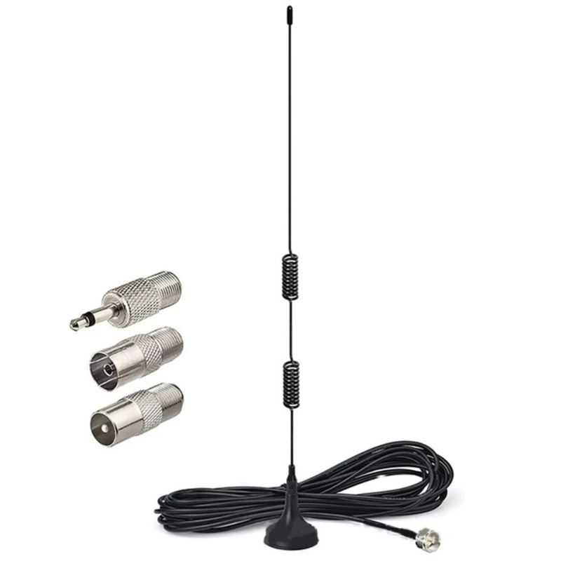 Base FM / Antenna for Indoor Radio Video Stereo Home Theater Receiver Tuner with Connector Adapter 