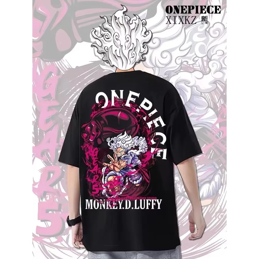 

Мужская футболка ONE PIECE Joint, анимационная пятискоростная одежда для косплея Луффи, летняя одежда с короткими рукавами из чистого хлопка, мужская универсальная футболка