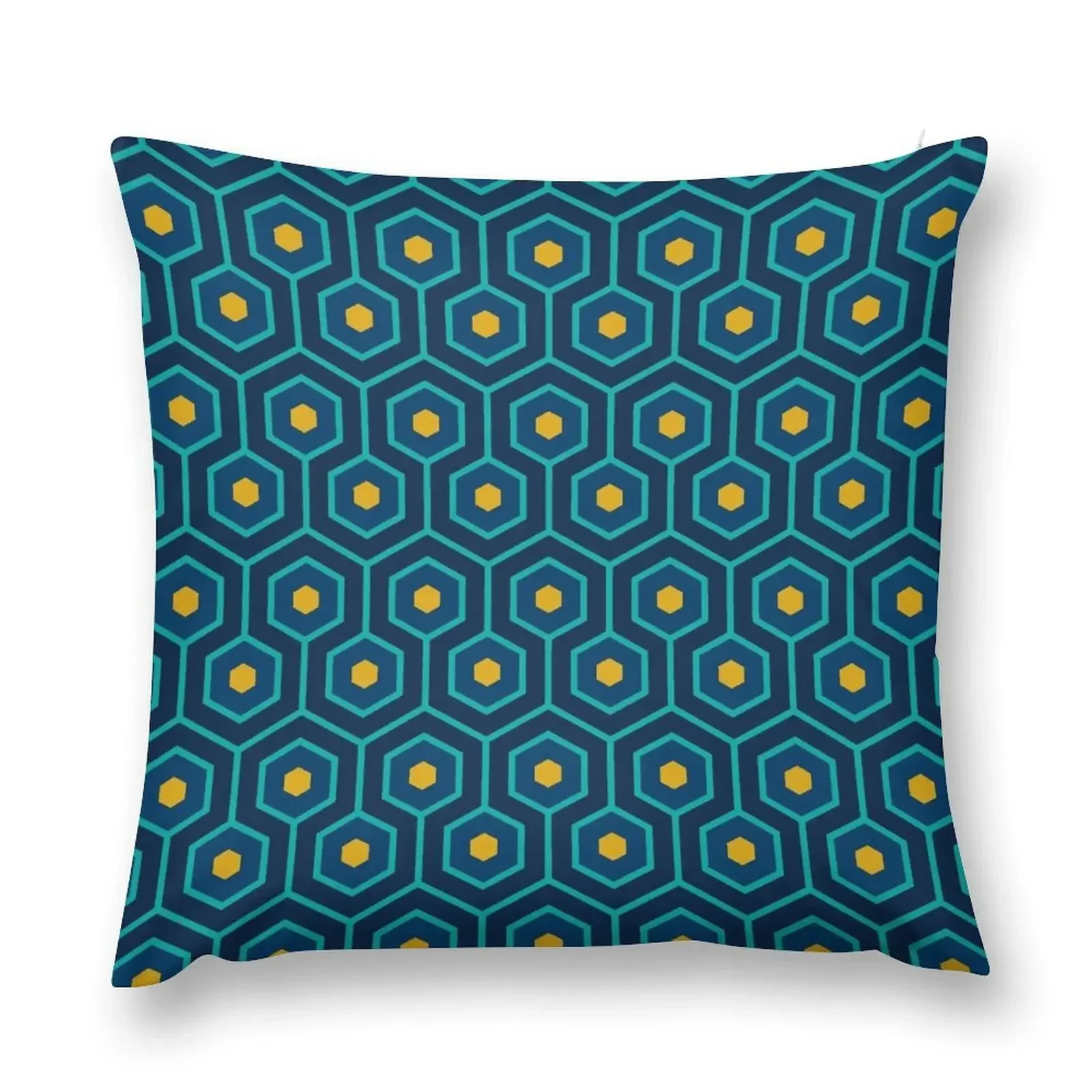 

Art Deco Retro Design In Blue & Gold Throw Pillow christmas ornaments 2025 christmas supplies pillow