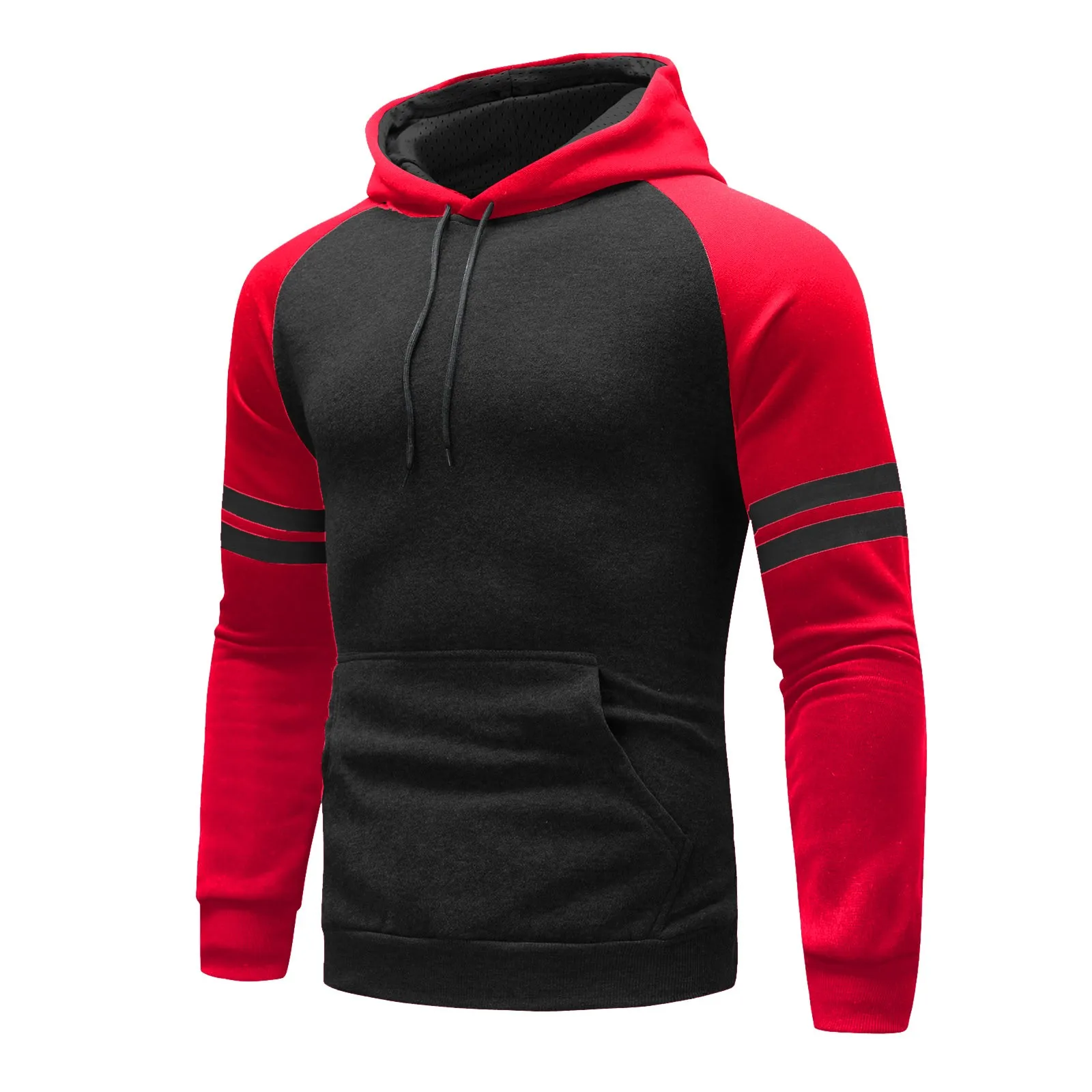 

Men's Autumn And Winter Sports Hooded Raglan Splicing Hoodie Loose Oversize Clothing Warm Street Personality Hooded