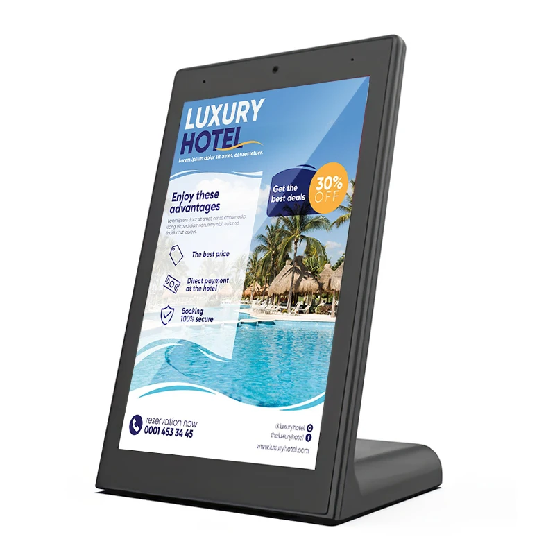 Ristorante Negozio Desktop LCD Segnaletica digitale Tablet Android 8 "10.1" Touchscreen da 14 pollici Schermo pubblicitario verticale