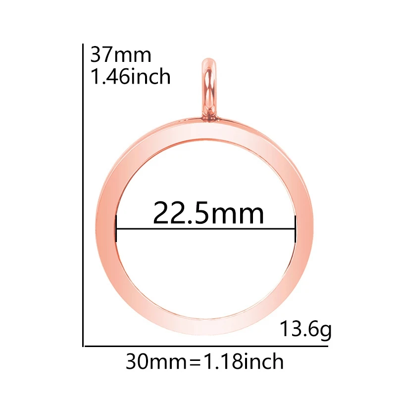 1-5pcs Round Memory Locket Pendant for DIY Jewellery