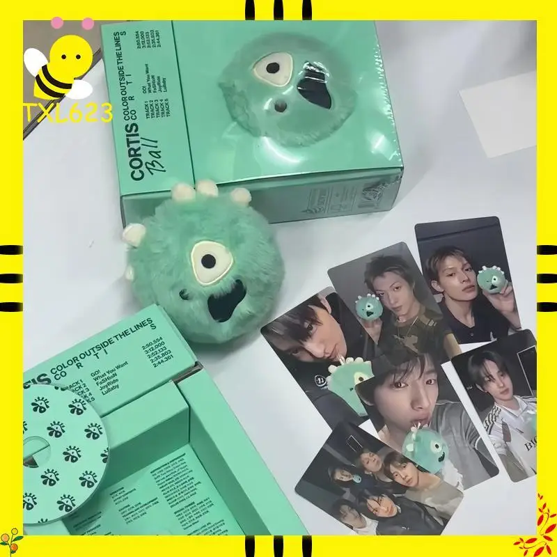 New In Stock Cortis Ball Plush Doll Kpop Album Color Outside The Lines Mint Green Fluffy Collectible For Kpop Fans Gift