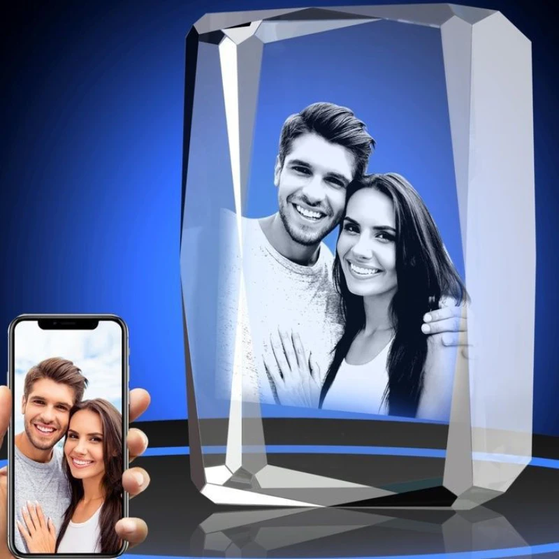 3D Crystal Photo, Personalized Gifts for Women, Wife, Men, Mom, Dad, Her, Him, Customized Gifts For Mother's Day, Birthday, Xmas