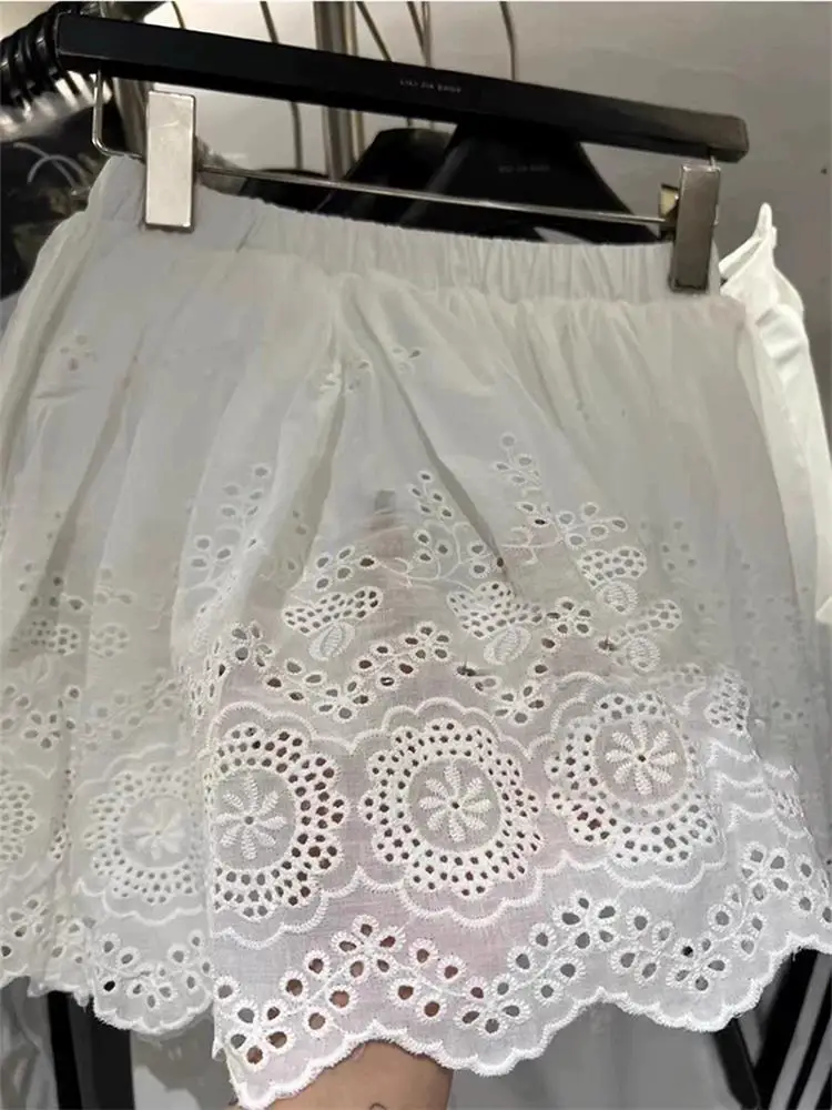Autumn Winter Lace Half Skirt Women's Sweatshirt Base Layer Inner Wear Apron Butt Covering Double Layering Skirt
