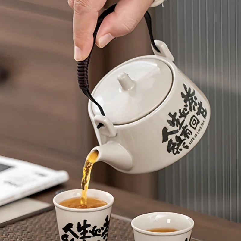 

Creative One Pot Two Teapots, Beam Teapot, Tea Cup, Household Ceramic Tea Set, Kung Fu Tea Set, Gift Set, Gift Box Set