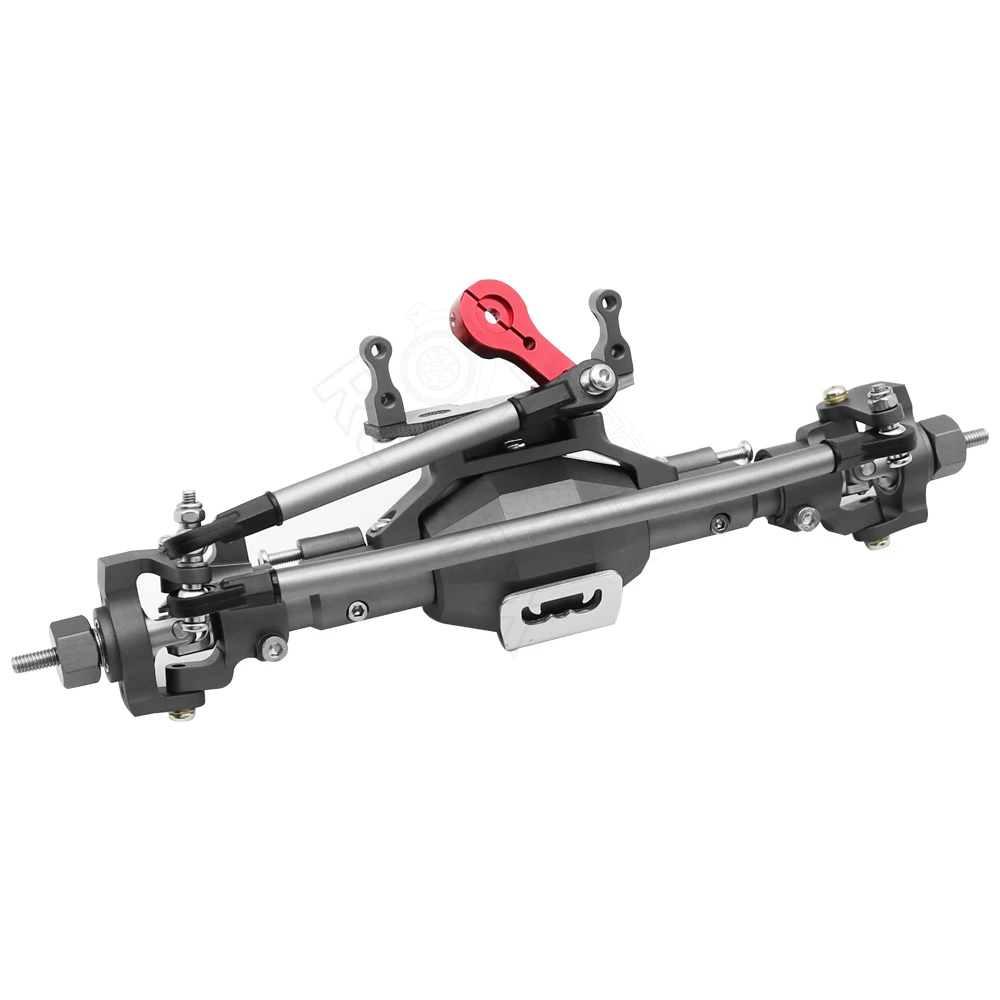 CNC Aluminium Ruitvormige Aluminium Compleet Voor- en Achteras voor 1/10 RC Crawler Truck Axiale SCX10 II 90046 90047